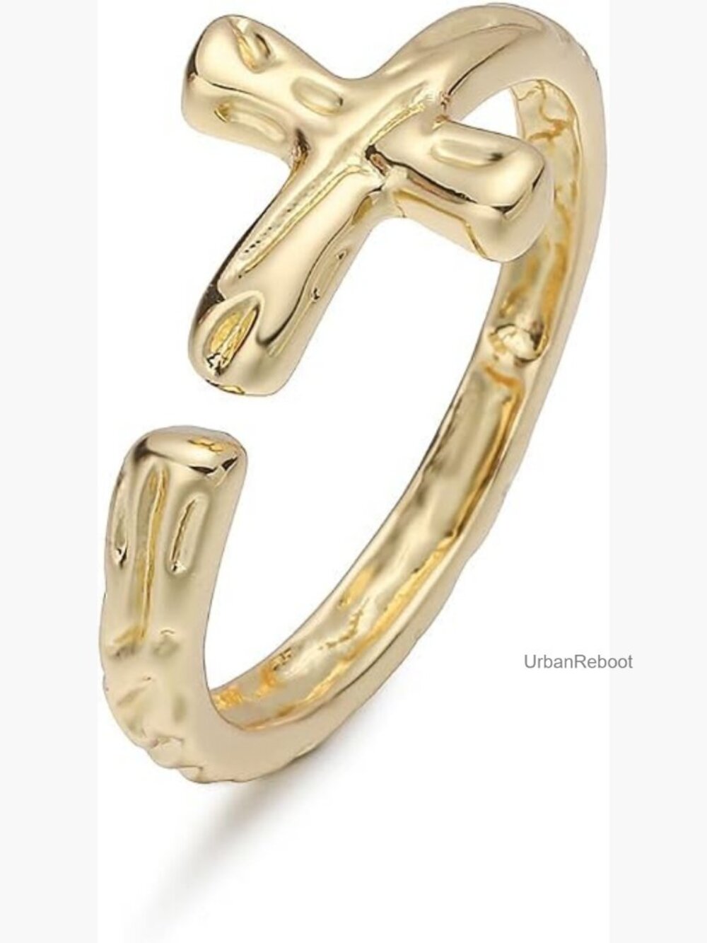 Dainty Adjustable Cross Open Ring Gold Religious Faith Jewelry